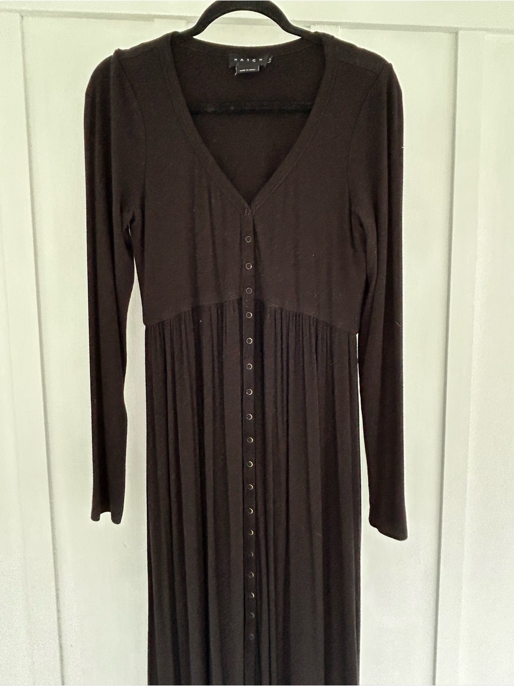 Hatch maternity softest ribbed nursing dress in black